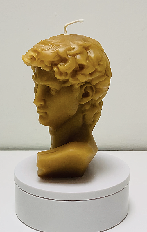 Renaissance David candle side view