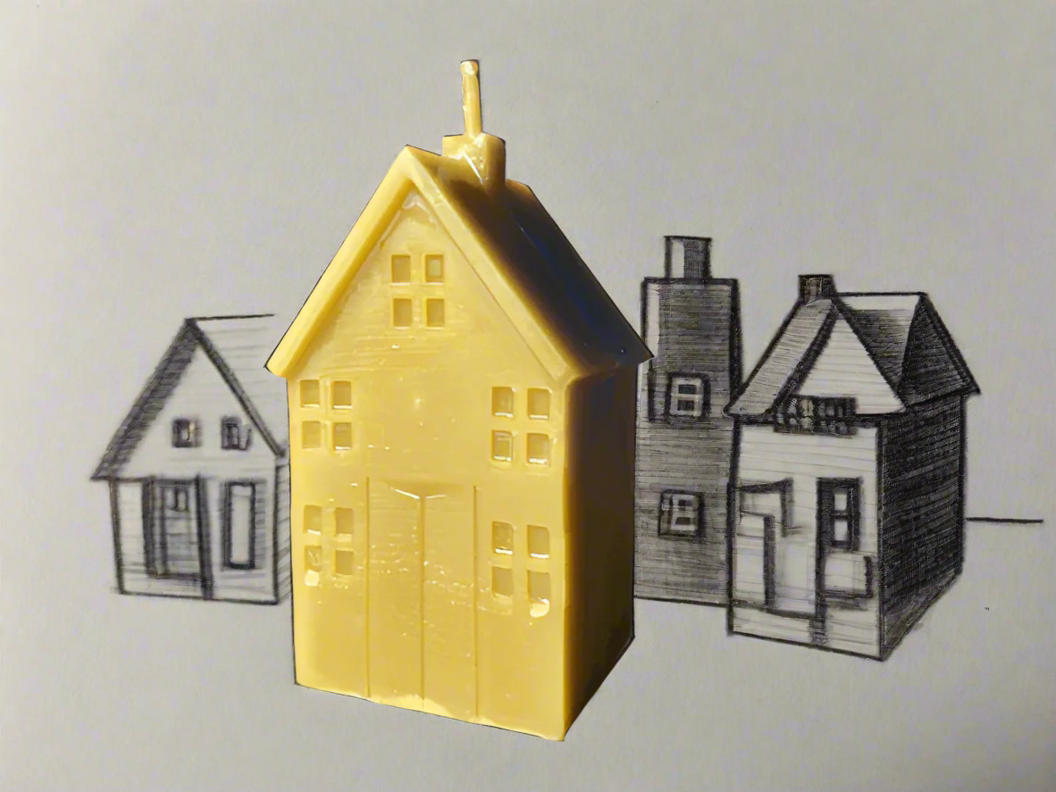 large house shaped candle