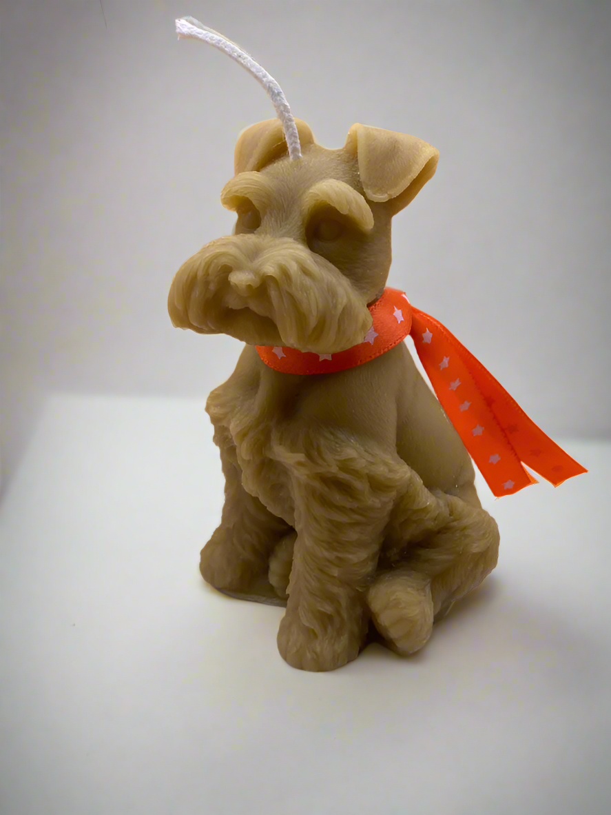 highly detailed ornamental miniature Schnauzer candle makes a great schnauzer lovers gift