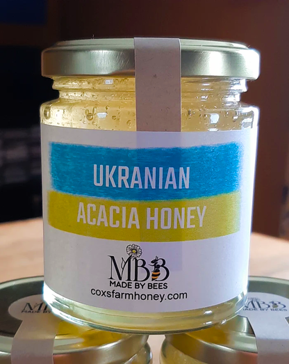 jar of Ukrainian acacia honey